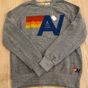 Aviator Nation Logo Relaxed Crew Neck Sweatshirt